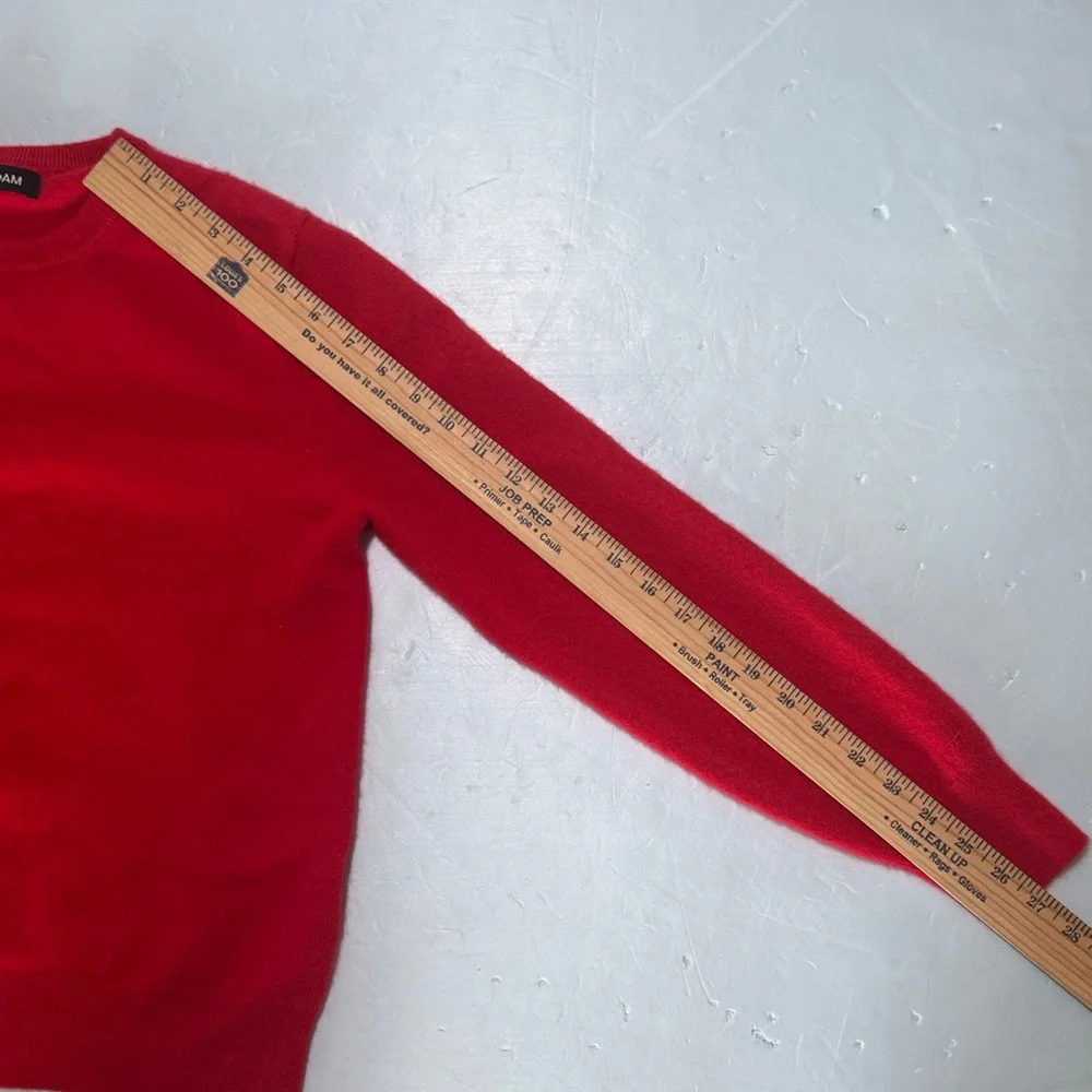 NAADAM Cashmere Sweater Sz M Red The Original Crewneck Ribbed Detail Minimalist - Picture 7 of 12